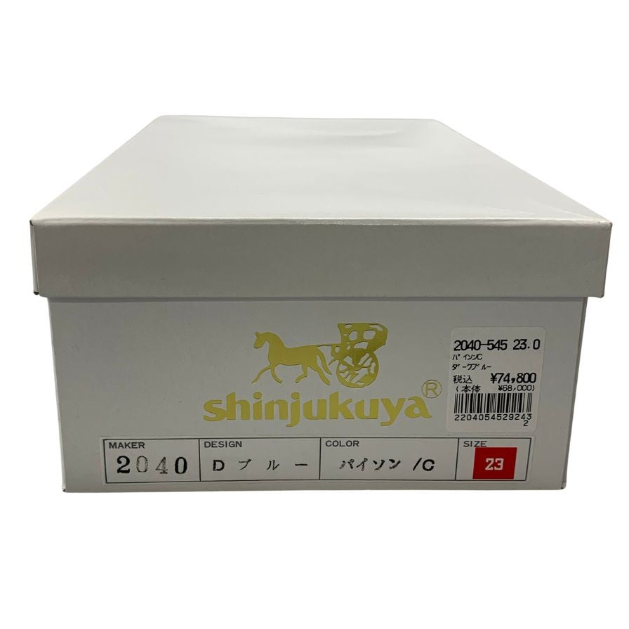 新宿屋 レザースサンダル レザー×パイソン 2040-545 23.0cm レディース ネイビー shinjukuya 約23.0cm【7-13】