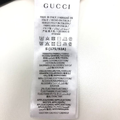 極美品◆グッチ ポロシャツ 645251 XJC6F コットン ボーダー柄 メンズ ベージュ×ブラック サイズS GUCCI 【AFB25】