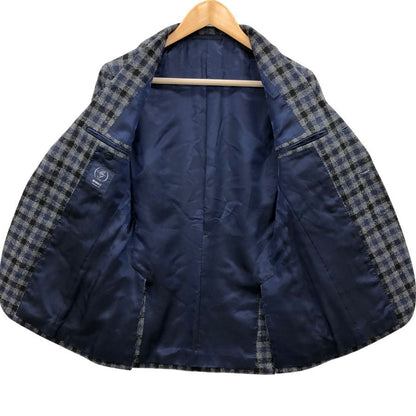 美品◆ビームスF テーラードジャケット ダブルベンツ チェック グレー サイズ 42 メンズ BEAMS F 【AFB35】