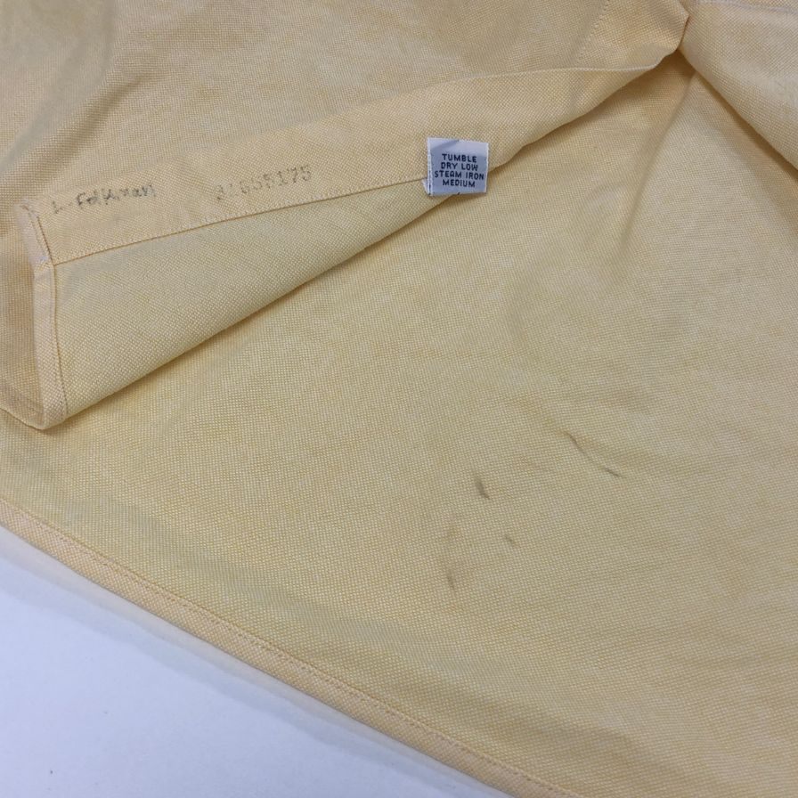 美品◆ラルフローレン ボタンダウンシャツ 90S YARMOUTH 刺繍 イエロー メンズ サイズ16 1/2 Ralph Lauren 【AFB6】