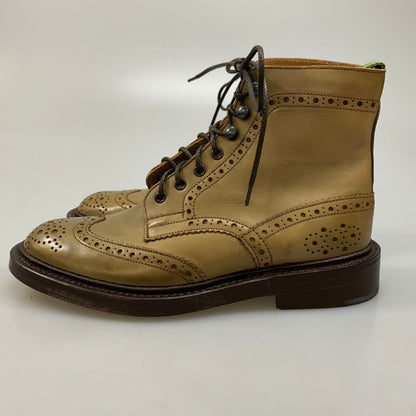 トリッカーズ レースアップブーツ モールトン メダリオン ベージュ メンズ サイズ6.5 Tricker`s MALTON ブーツ 約25.0cm【LA】【中古】