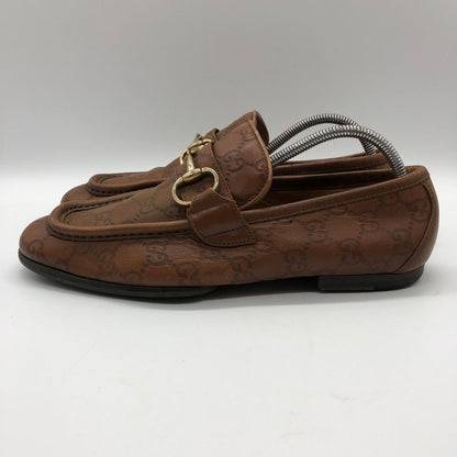 グッチ GG柄 ローファー メンズ ブラウン サイズ38.5 GUCCI 約25.5cm【AFC47】