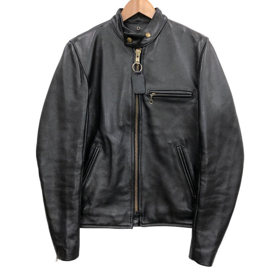 中古■バンソン レザージャケット シングル ライダース TYPE-B 牛革 カウレザー ブラック メンズ サイズ34 Vanson 【AFG1】