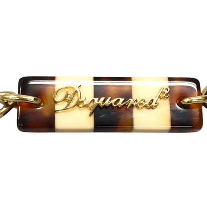 ディースクエアード ネックレス チェーン GP×ストーン レディース ベージュ×ゴールド×べっ甲 DSQUARED2【AFI14】