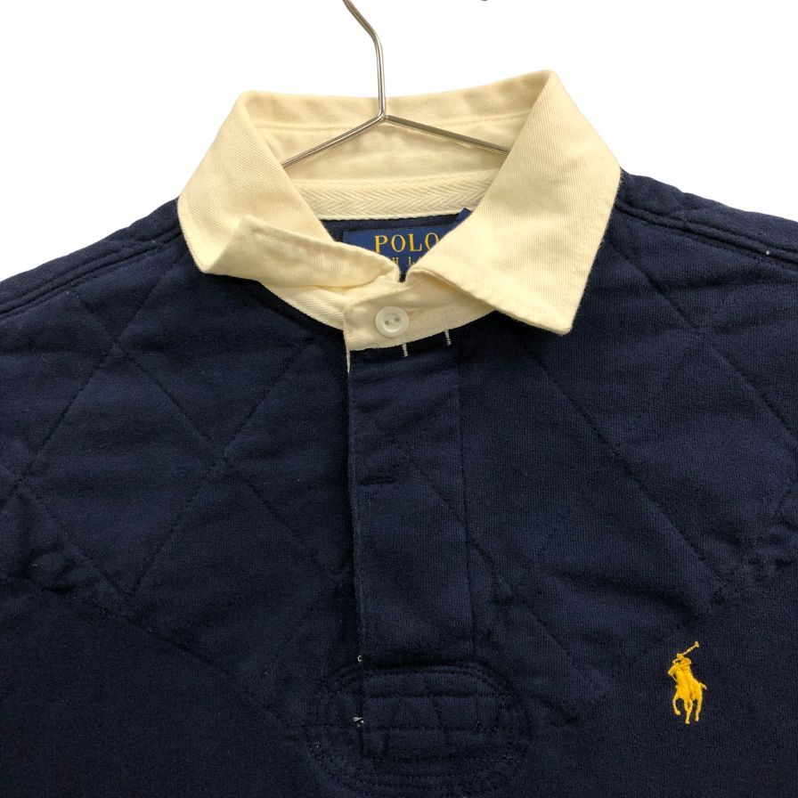 美品◆ポロラルフローレン ラガーシャツ コットン アクリル ネイビー メンズ サイズXS Polo Ralph Lauren 【AFB43】