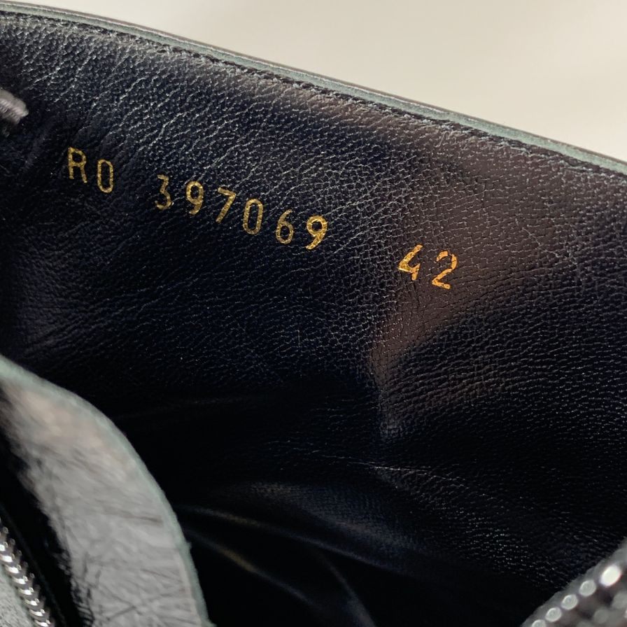 サンローラン ブーツ サイドジップ レザー ブラック メンズ サイズ42  SAINT LAURENT 約27.0cm【AFC43】