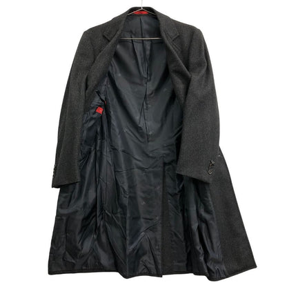 美品◆イザイア チェスター コート ウール 3B メンズ サイズ 44 ネイビー ISAIA 【AFA9】