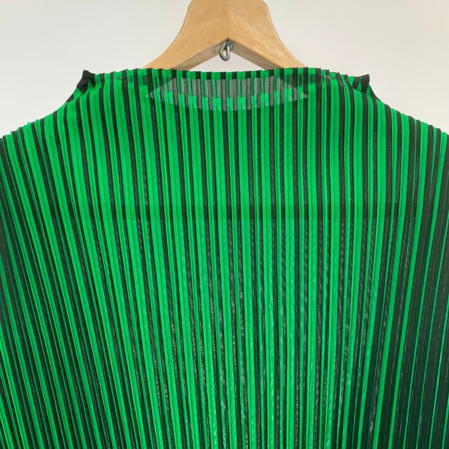 極美品◆プリーツプリーズ カットソー サンプル品 PP88JT541 グリーン サイズ5 PLEATS PLEASE ISSEY MIYAKE 【AFB1】