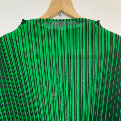極美品◆プリーツプリーズ カットソー サンプル品 PP88JT541 グリーン サイズ5 PLEATS PLEASE ISSEY MIYAKE 【AFB1】