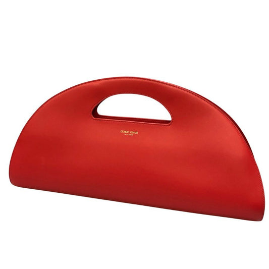 ジョルジオ アルマーニ レザー ショルダーバッグ  レッド GIORGIO ARMANI【AFE12】