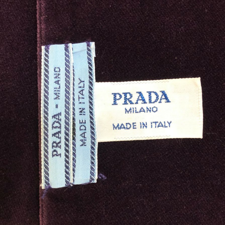 プラダ マフラー ベロア パープル コットン ユニセックス PRADA【AFI21】