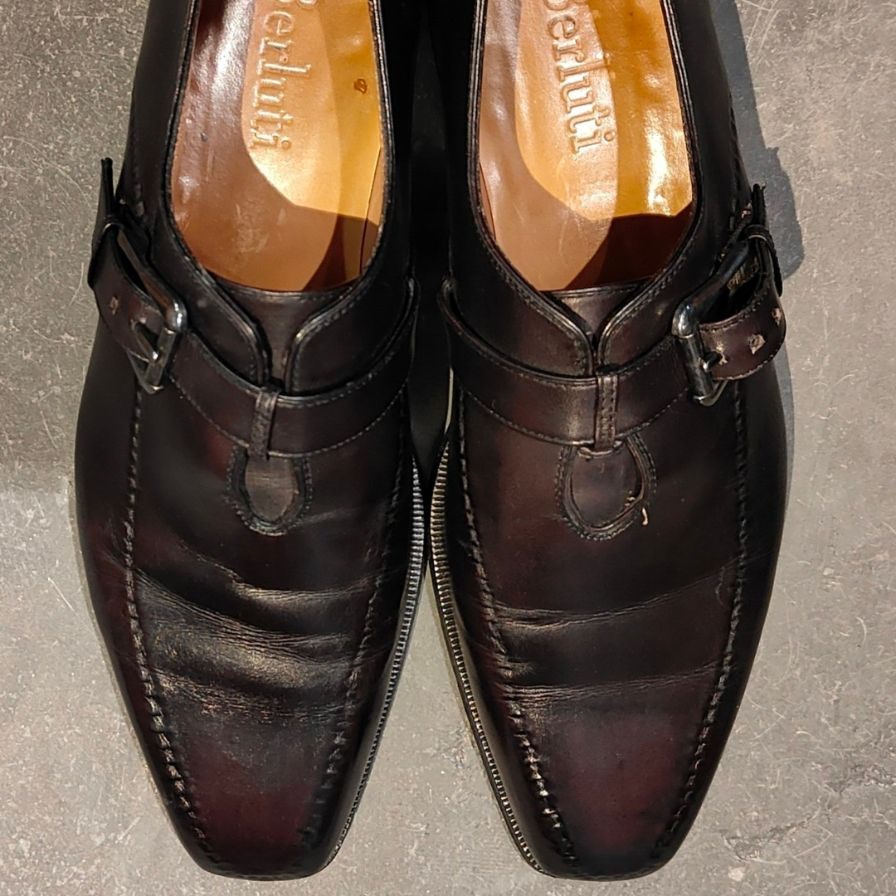 ベルルッティ シングルモンク パティーヌ カーフ メンズ パープル系 サイズUK7 Berluti ビジネスシューズ 約26.0cm【LA】【中古】