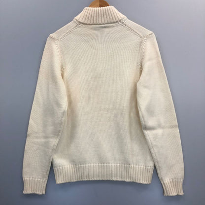 美品◆ザノーネ ウール ヘンリーネック ウール ニット メンズ サイズ 46 ホワイト系 ZANONE 【AFB14】