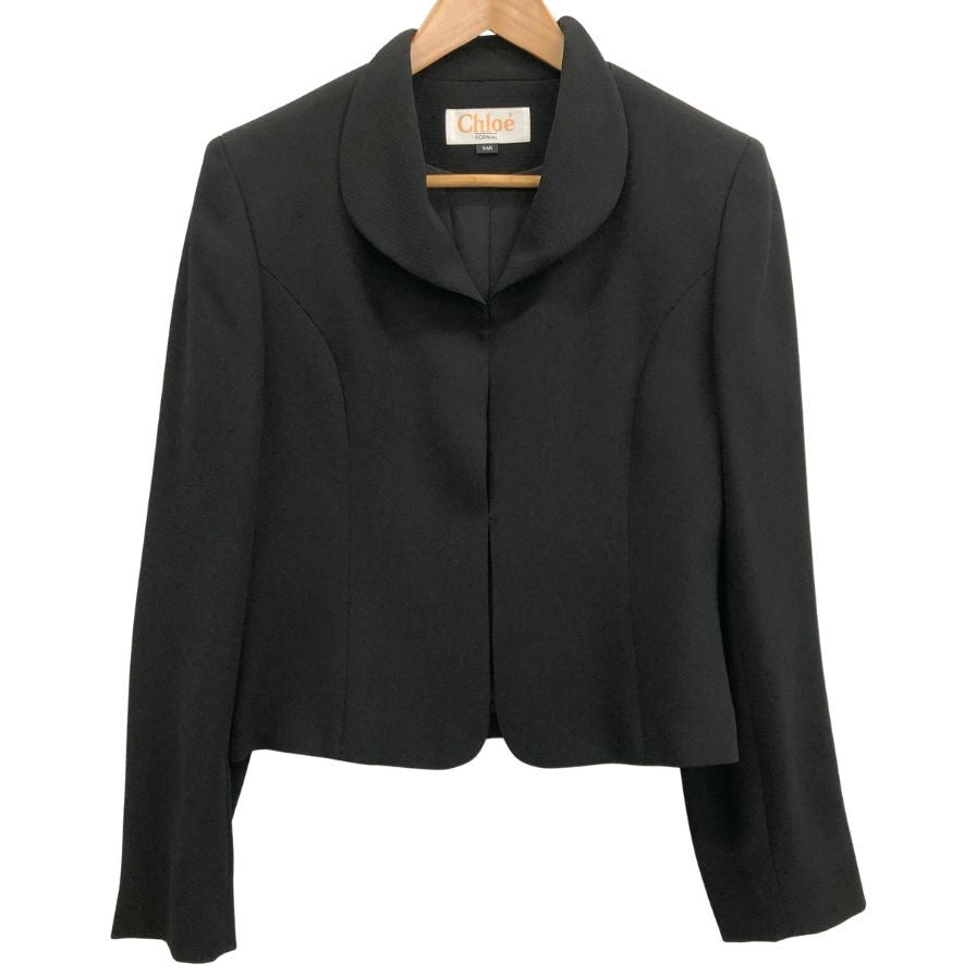 美品◆クロエ フォーマル テーラードジャケット 喪服 冠婚葬祭 ポリエステル ブラック レディース サイズ9AR Chloe FORMAL 【AFB5】