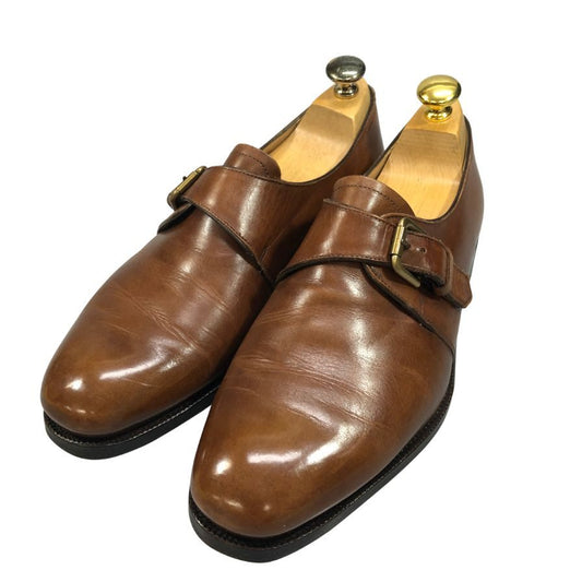 ポロ ラルフローレン レザーシューズ シングルモンク ブラウン メンズ サイズ8E POLO RALPH LAUREN 約26.0cm【AFC40】