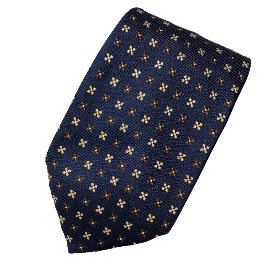 アンジェロフスコ ネクタイ 柄 シルク ネイビー メンズ Angelo Fusco【AFI18】