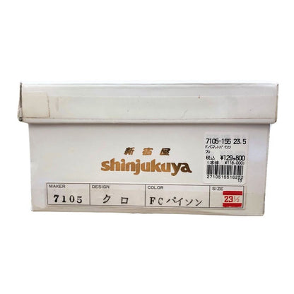 新宿屋 レザーパンプス パイソン 7105-155 23.5cm ブラック レディース【7F3-3】