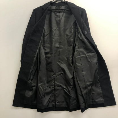 美品◆ユニクロ メンズ コート カシミヤ ブラック サイズL UNIQLO 【AFB4】
