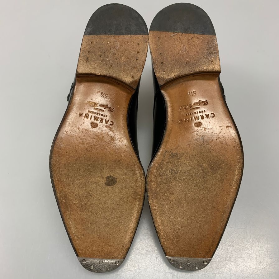 カルミナ トレーディングポスト別注 ダブルモンクシューズ 80544 ボックスカーフ レインラスト ブラック メンズ サイズ5.5E CARMINA ビジネスシューズ 約24.0cm【LA】【中古】