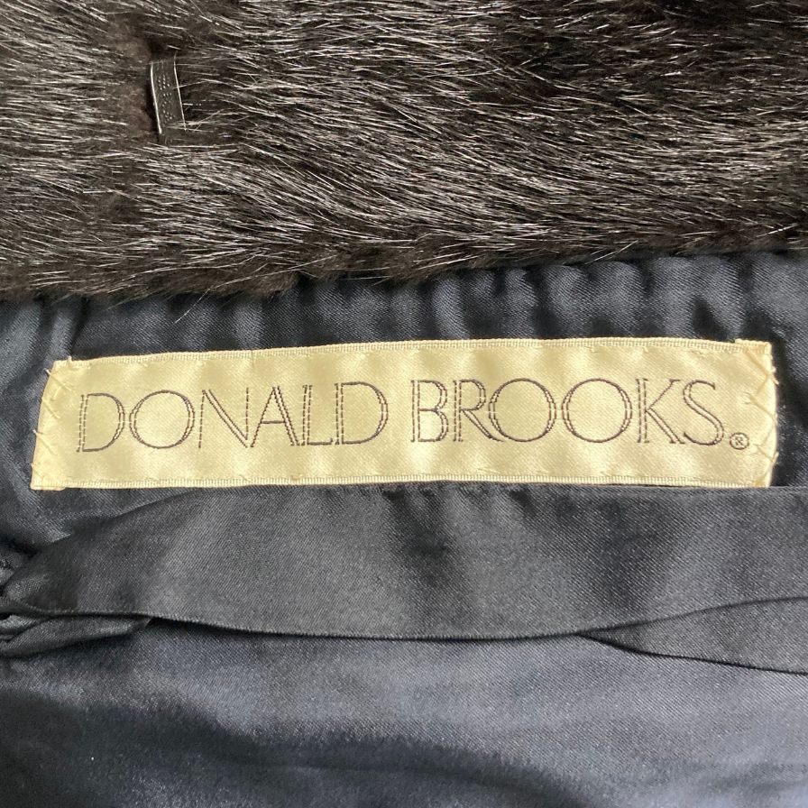 中古◆ドナルド ブルックス ミンクコート サイズ13号 ブラック系 レディース 毛皮 ファーコート アウター DONALD BROOKS 【AFA19】