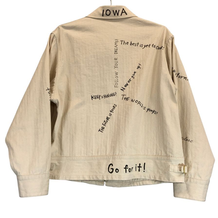 美品◆スリフティールック ジャケット ジップアップ ホワイト系 メンズ サイズM THRIFTY LOOK 【AFA20】