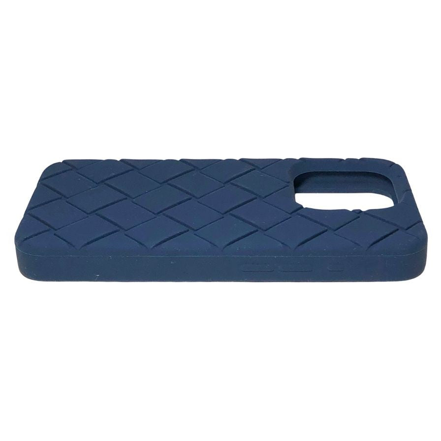 ボッテガヴェネタ iPhoneケース iPhone15Pro ラバー イントレチャート ネイビー系 BOTTEGA VENETA【AFI27】【中古】