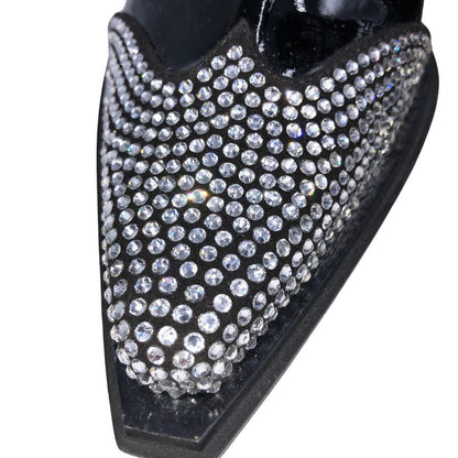 アレクサンドル ボーティエ ヒールブーツ パテントレザー ラインストーン ブラック レディース サイズ36 Alexandre Vauthier 約22.5cm【AFC47】