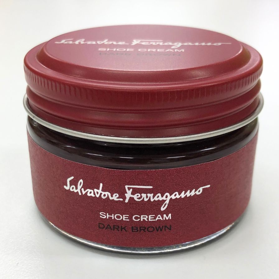サルヴァトーレ フェラガモ クリーム 補色 靴磨き シュー クリーム ダーク ブラウン 55g Salvatore Ferragamo Shoe CREAM【AFI14】【中古】