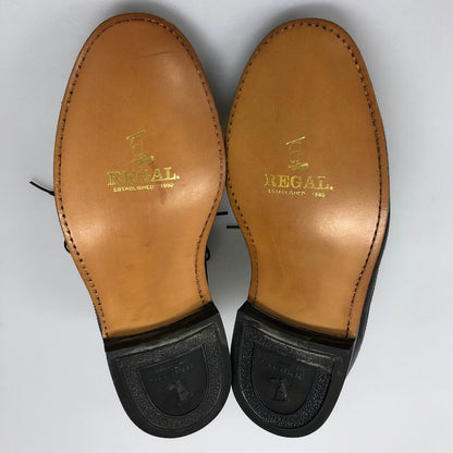 リーガル レザーシューズ ウイングチップ  シボレザー  サイズ24 ブラック REGAL 約24.0cm【AFC46】