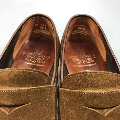 クロケット＆ジョーンズ セルシー ローファー スエード メンズ ブラウン サイズUK6.5E Crockett & Jones ローファー 約25.5cm【LA】【中古】