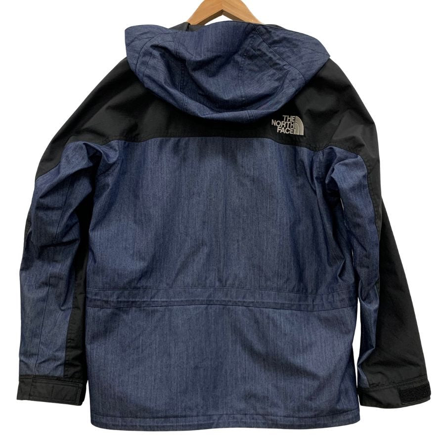 中古◆ザ ノースフェイス マウンテンライトジャケット デニム ゴアテックス NP12032 サイズL ブラック×ネイビー メンズ THE NORTH FACE 【AFA24】
