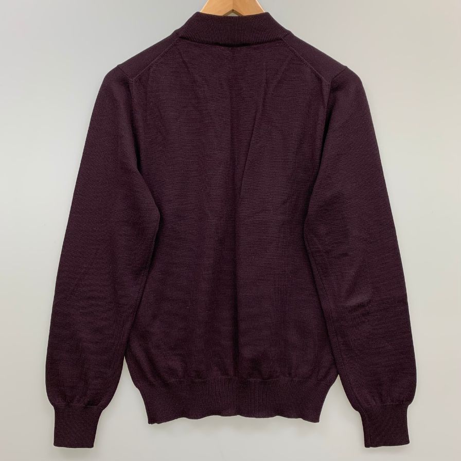 美品◆グランサッソ セーター モックネック ウール ニット メンズ サイズ44 パープル  GRAN SASSO 【AFB35】