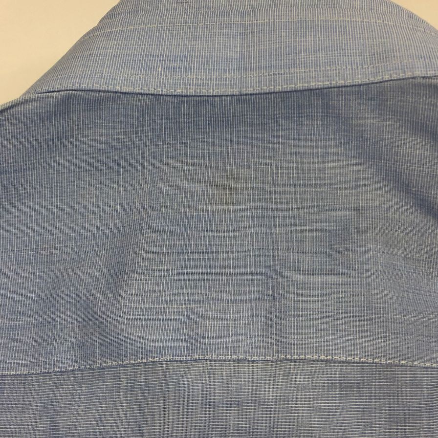 新品同様◆エルメネジルドゼニア 長袖ドレスシャツ ブルー サイズ39/15.5 Ermenegildo Zegna 【AFB34】