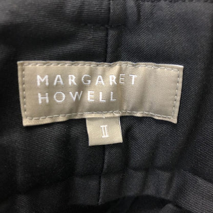 マーガレットハウエル タックパンツ サイドジップ ブラック レディース サイズ2 MARGARET HOWELL 【AFB36】