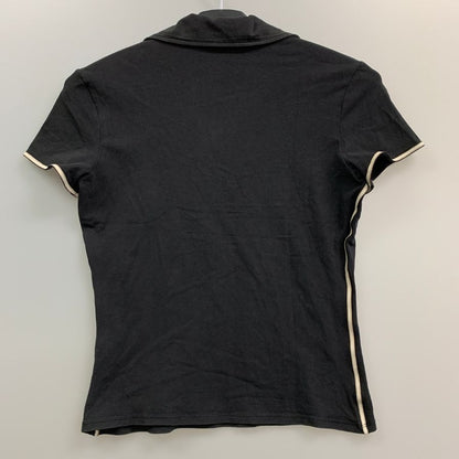 美品◆モンクレール ポロシャツ P383NCT コットン ブラック レディース サイズS MONCLER 【AFB4】