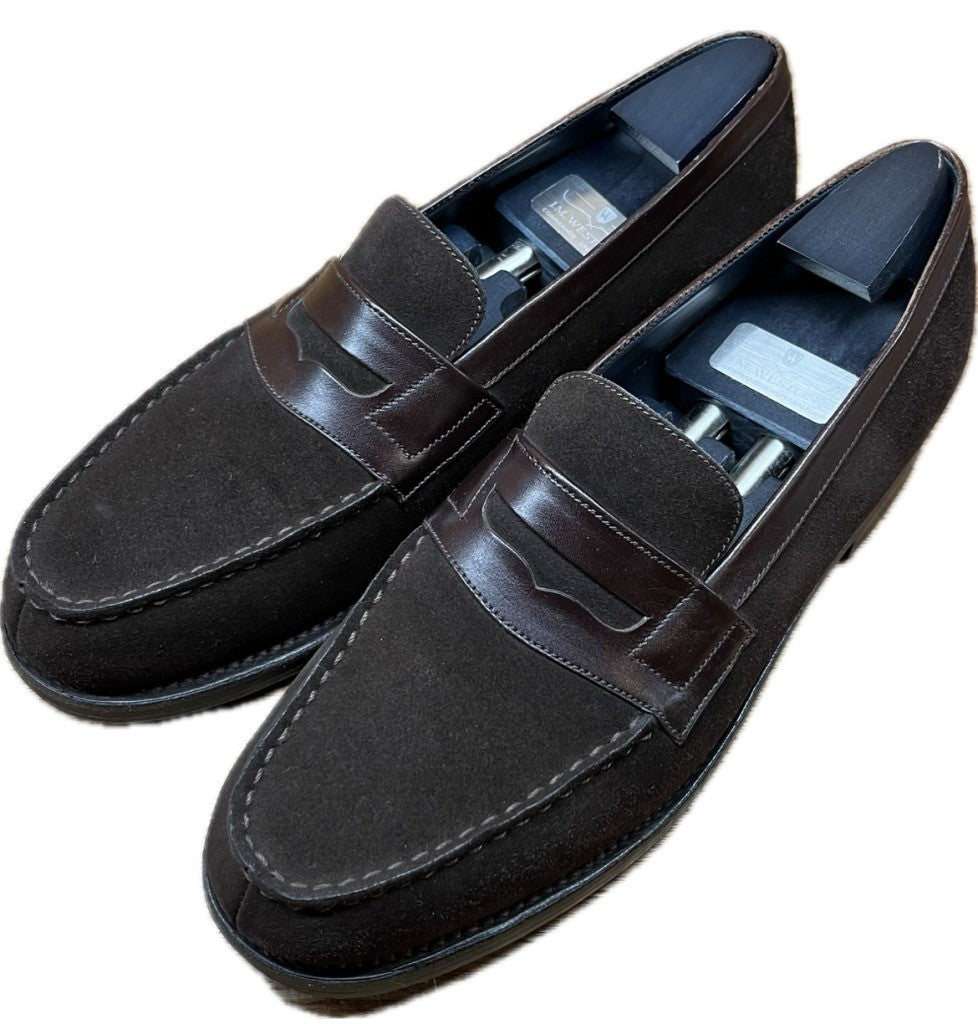 Good Condition◆JMWESTON Leather Shoes Signature Loafers 180 Bicolor Men's Suede Brown Size 6A JMWESTON AVRIL [LA] 