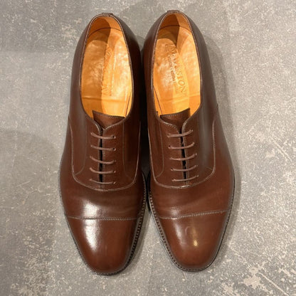 ジェイエムウエストン レザーシューズ ストレートチップ 300 カーフ ブラウン サイズ9E  J.M.WESTON ビジネスシューズ 約27.5cm【LA】【中古】