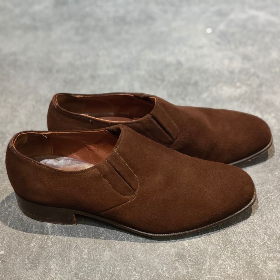 チャーチ BRUMMEL サイドエラスティック 2都市 273ラスト スエード ブラウン サイズUK65H Church's ビジネスシューズ 約25.5cm【LA】【中古】