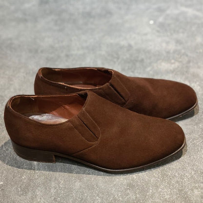 チャーチ BRUMMEL サイドエラスティック 2都市 273ラスト スエード ブラウン サイズUK65H Church's ビジネスシューズ 約25.5cm【LA】【中古】