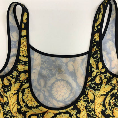 美品◆ヴェルサーチ タンクトップ 総柄 イエロー系 レディース サイズ3 VERSACE 【AFB5】