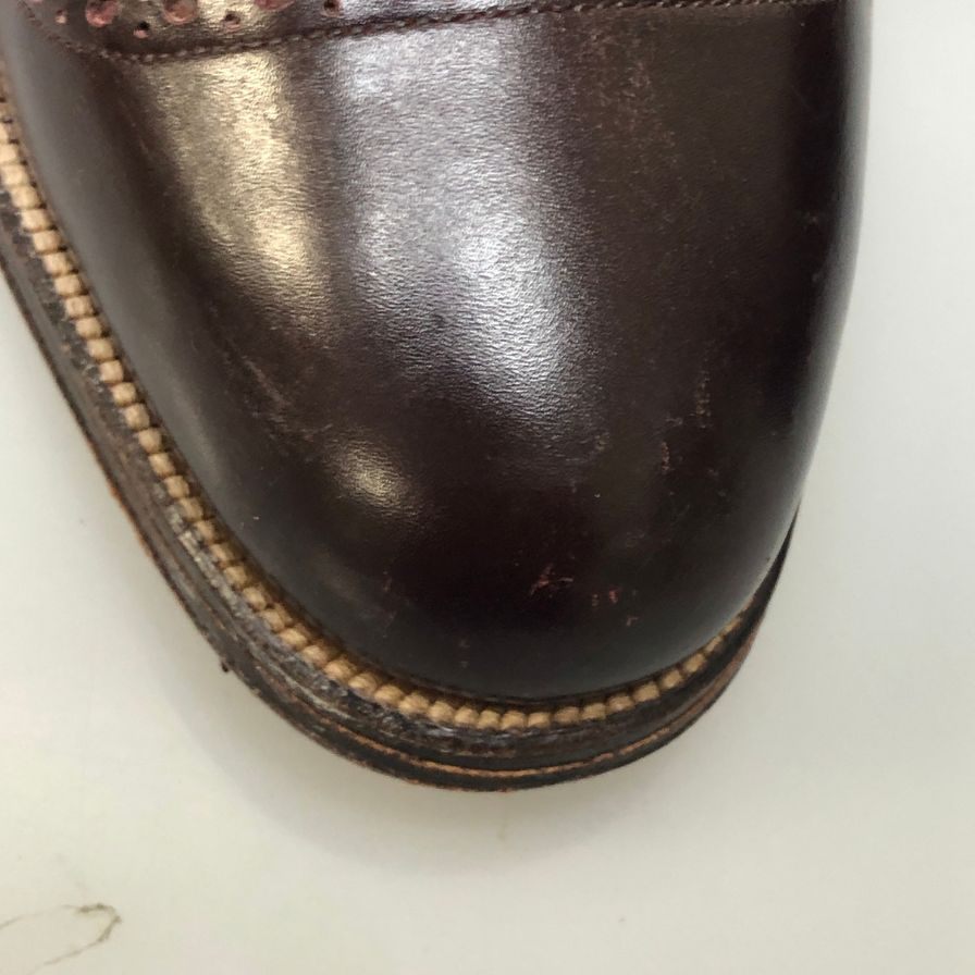 フローシャイム レザーシューズ メダリオン オーストリッチ コンビ ブラウン メンズ サイズ8 FLORSHEIM 約26.0cm【AFC32】