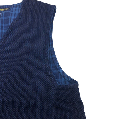 新品同様◆ザ ラギッド クロージング 道着クロスベスト  メンズ サイズL ブルー the rugged clothing 【AFB36】