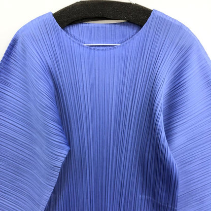 極美品◆プリーツプリーズ ワンピース PP61JH434 イッセイミヤケ ポリエステル ブルー サイズ5 レディース PLEATS PLEASE 【AFB46】
