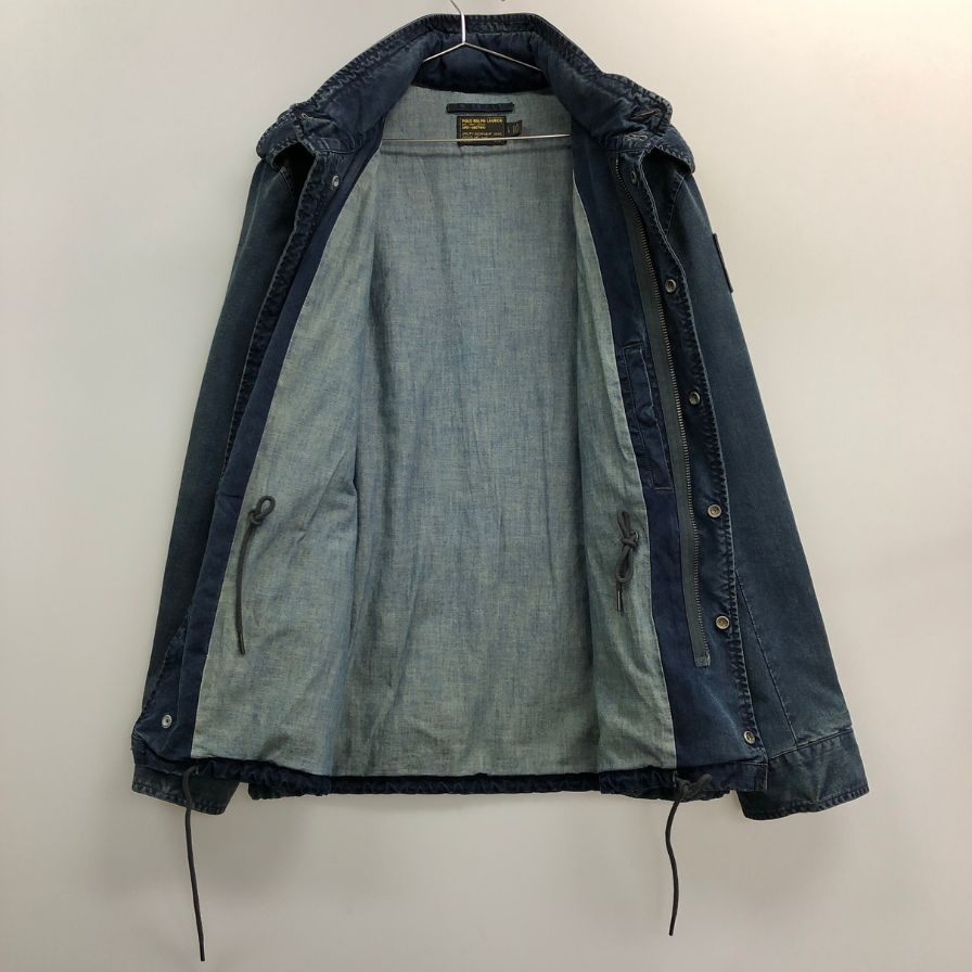 美品◆ポロ ラルフローレン 国内正規 フィールドジャケット M65 ヴィンテージ加工 ワッペン付 メンズ サイズL ネイビー Polo Ralph Lauren 【AFF19】