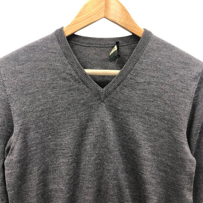 中古◆ザノーネ ウール Vネックニット グレー ウール100% サイズ46 メンズ  ZANONE 【AFB44】