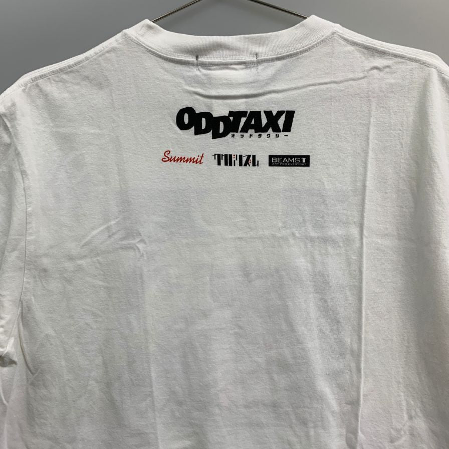 極美品◆ビームスティー Tシャツ 別注オッドタクシー スカートとPUNPEE ホワイト メンズ サイズL BEAMST ODDTAXI 【AFB1】