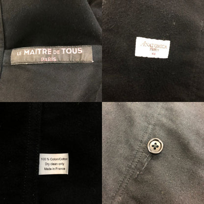 美品◆アナトミカ ル メートル ド トゥース コットン リファー ダブル ジャケット  メンズ サイズ 48 ブラック  ANATOMICA LE MAÎTRE DE TOUS 【AFF21】