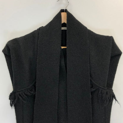 美品◆ボッテガヴェネタ ベスト フリンジ ウール 刺繍 ブラック レディース サイズ44 BOTTEGA VENETA 【AFB28】