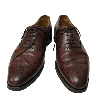 クロケット&ジョーンズ 6105 ウェイブリッジ ウイングチップ カーフ バーガンディ UK5.5E 360ラスト メンズ CROCKETT&JONES WEYBRIDGE ビジネスシューズ 約24.5cm【LA】【中古】