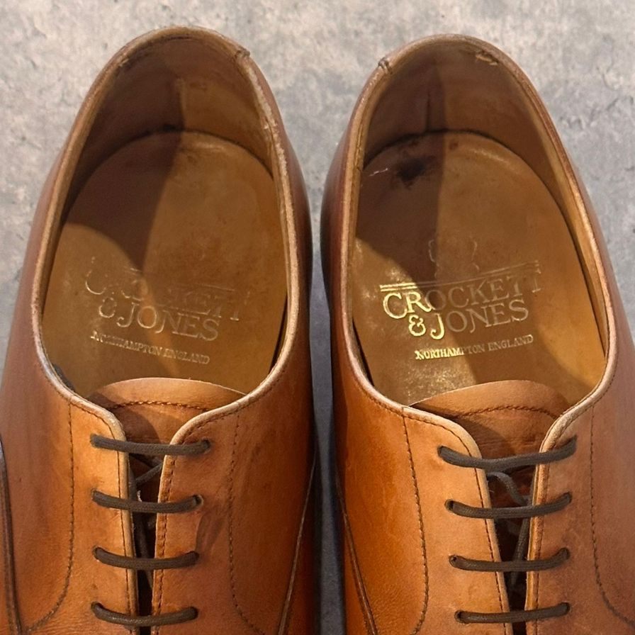 クロケット&ジョーンズ ストレートチップ コノート 236ラスト ブラウン サイズUK6.5F メンズ CROCKETT&JONES ビジネスシューズ 約25.0cm【LA】【中古】